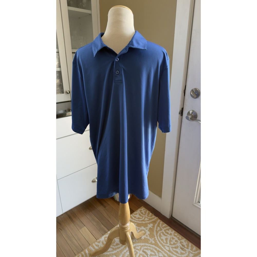 OAKLEY "O" LOGO‎ 3 BUTTON HYDROLIX POLO KNIT SHIRT BLUE MEN'S L  Warrior Salute